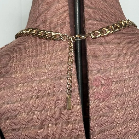 Vintage Mika Y2K Goldtone Chunky Cuban Chain Link Necklace 'LOVED' Pendant - Picture 10 of 15